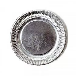 Assiette jetable Ø23cm Ronde (lot 8) - Argentée