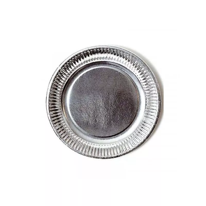 Assiette jetable Ø23cm Ronde (lot 8) - Argentée