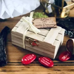 Boite dragées Caisse en bois