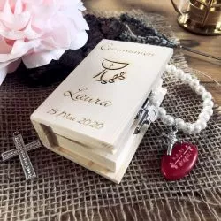 Boite dragées communion livre Bible Personnalisé