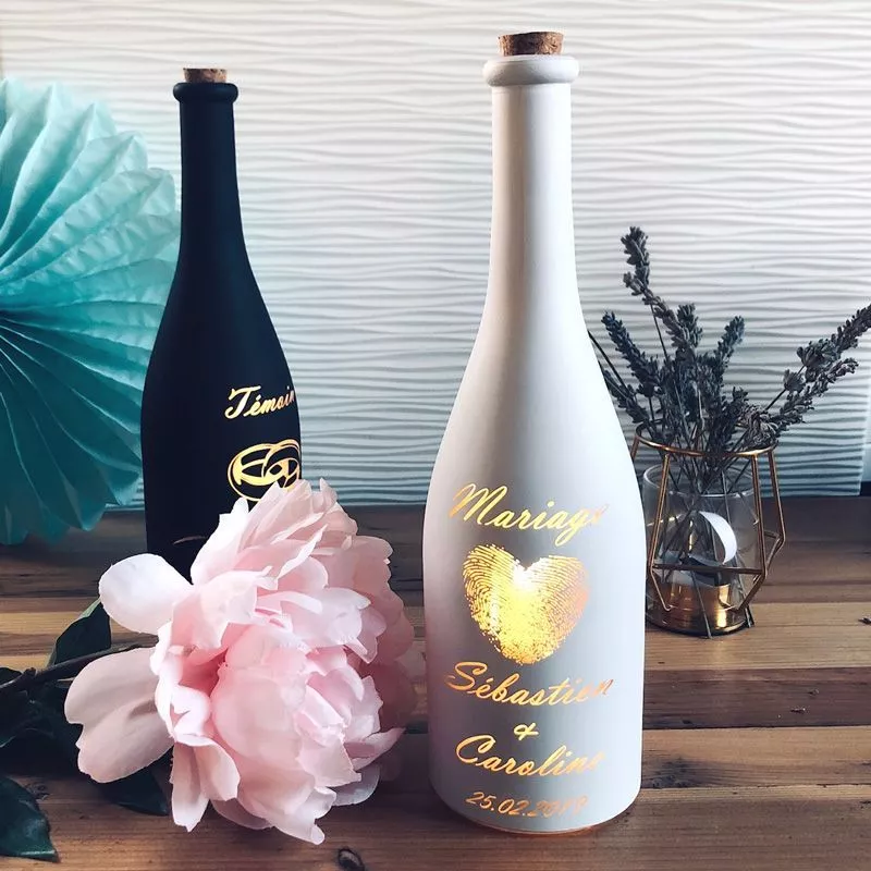 Bouteille lumineuse Personnalisée Mariage
