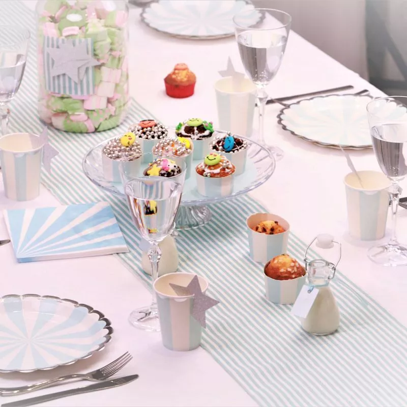 Chemin table marin Bleu en Coton