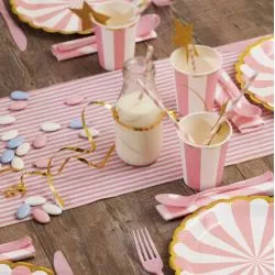 Chemin table marin Rose en Coton