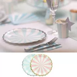 Assiette bapteme Cups Lot de 8