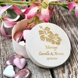 Boite mariage  personnalisé Fleur tropicale