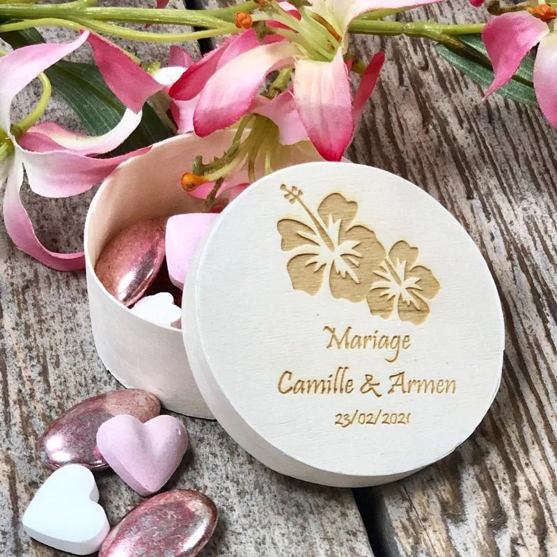 Boite mariage  personnalisé Fleur tropicale