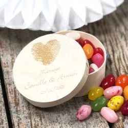 Boite personnalisée mariage Coeur Empreinte