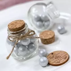 Petit pot bocal dragées verre Rond