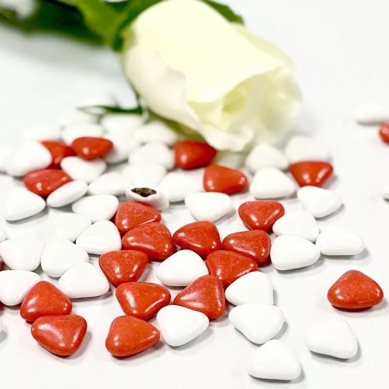 Dragées Coeurs chocolat lait variation Rouge 500gr