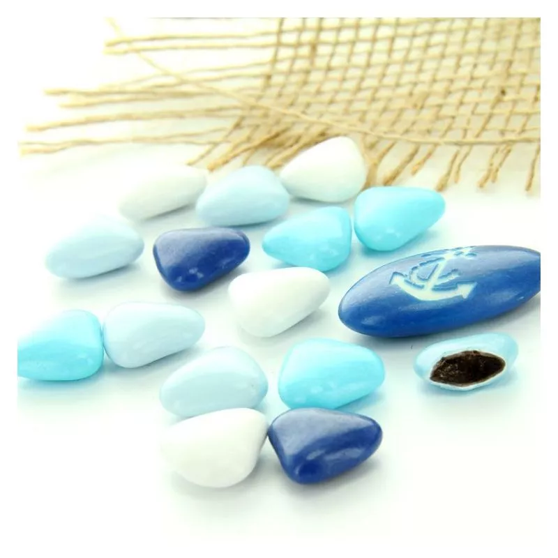 Dragées Coeurs chocolat lait variation Bleu 500gr