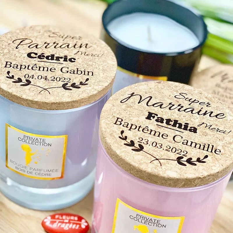Bougie Personnalisée parfumée Parrain Marraine