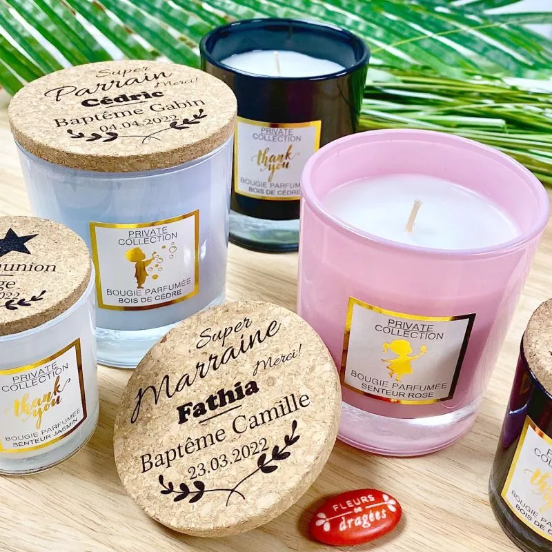 Bougie Personnalisée parfumée Parrain Marraine