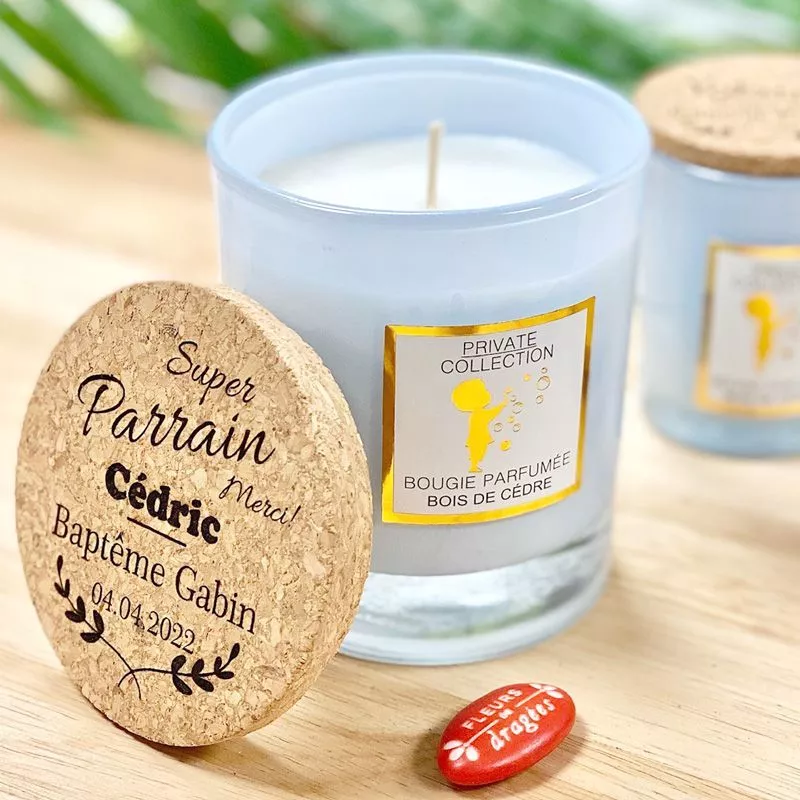 Bougie Personnalisée parfumée Parrain Marraine