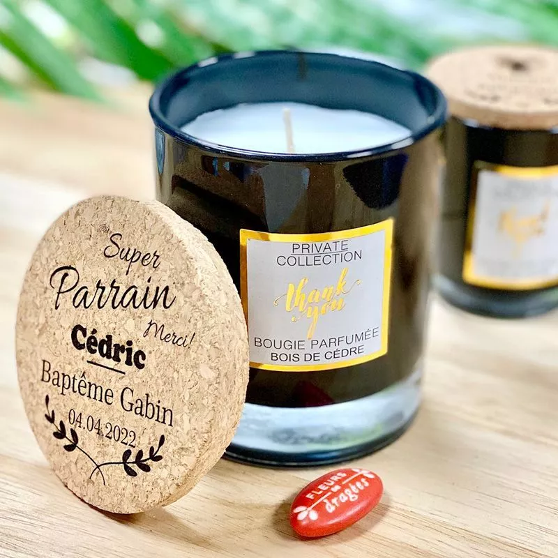 Bougie Personnalisée parfumée Parrain Marraine
