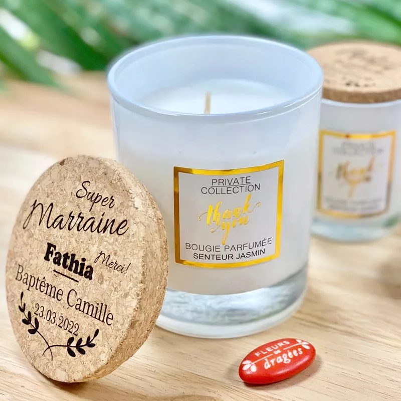 Bougie Personnalisée parfumée Parrain Marraine