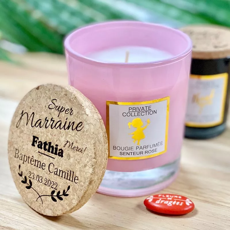 Bougie Personnalisée parfumée Parrain Marraine