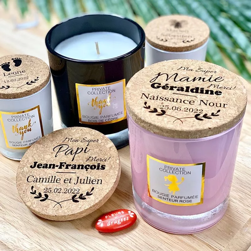 Bougie Personnalisée parfumée Cadeau Papi Mamie