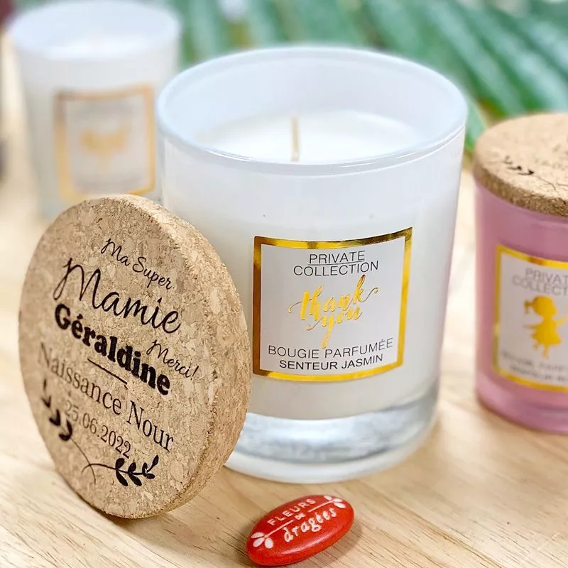 Bougie Personnalisée parfumée Cadeau Papi Mamie