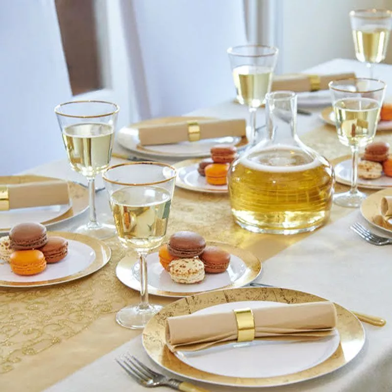 Assiette réutilisables bord effet marbré les 10