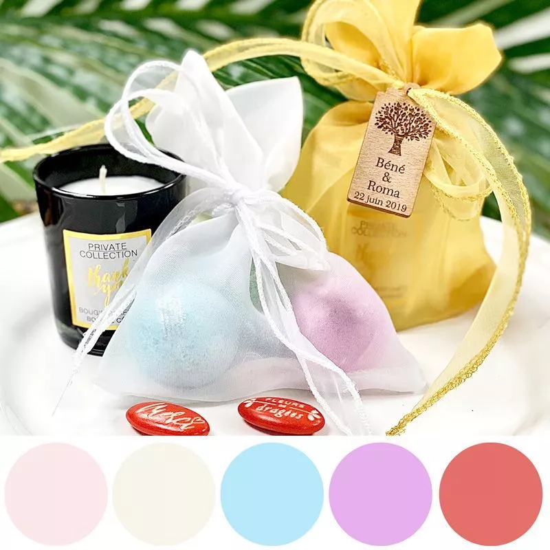 12 Sachets Organza de soie 12x17
