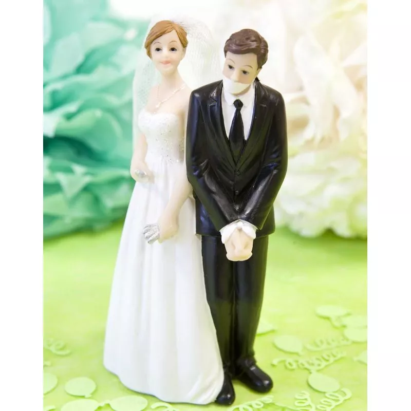 Figurine gateau - Mariés enchainé pour la vie!