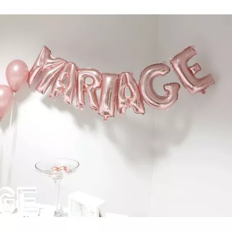 Ballons lettres MARIAGE rose gold