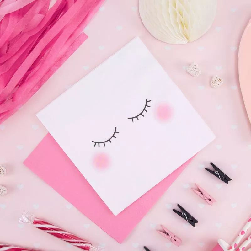 Serviette table visage lot de 20
