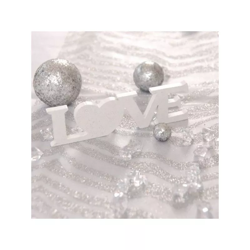 Centre table "LOVE" Blanc Scintillant