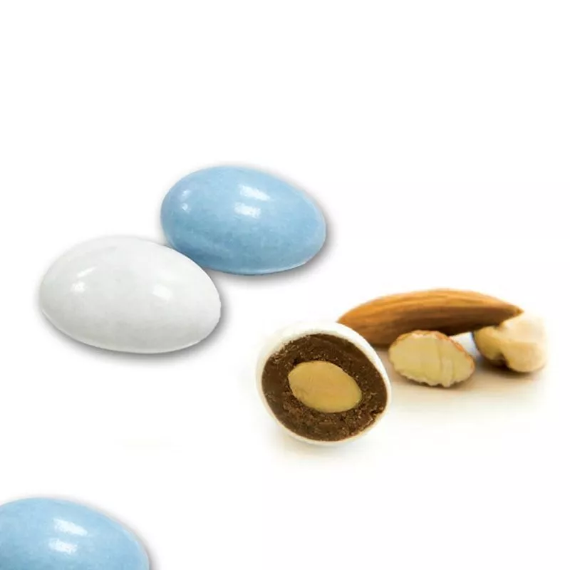 Dragées amande choco 2 en 1 - Bleu / Blanc