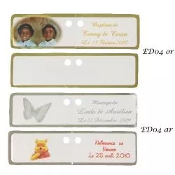 Etiquettes à dragées rectangulaire X18 ED04