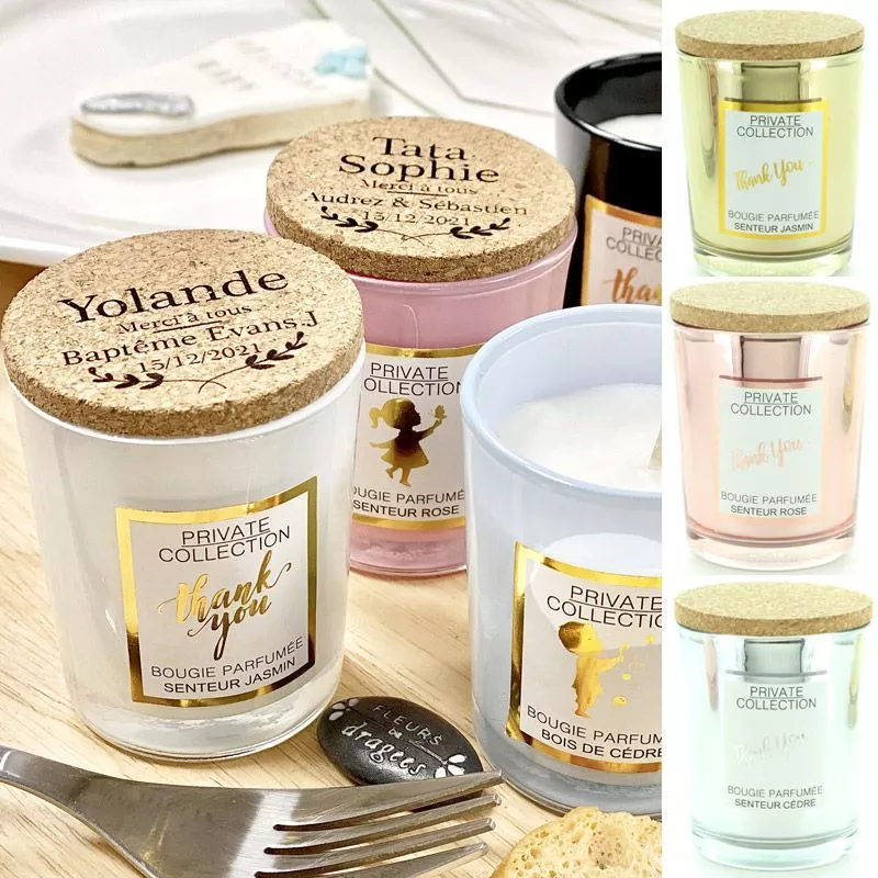 Bougie parfumée personnalisée Marque place mariage
