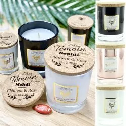 Bougie personnalisée parfumée Temoin mariage