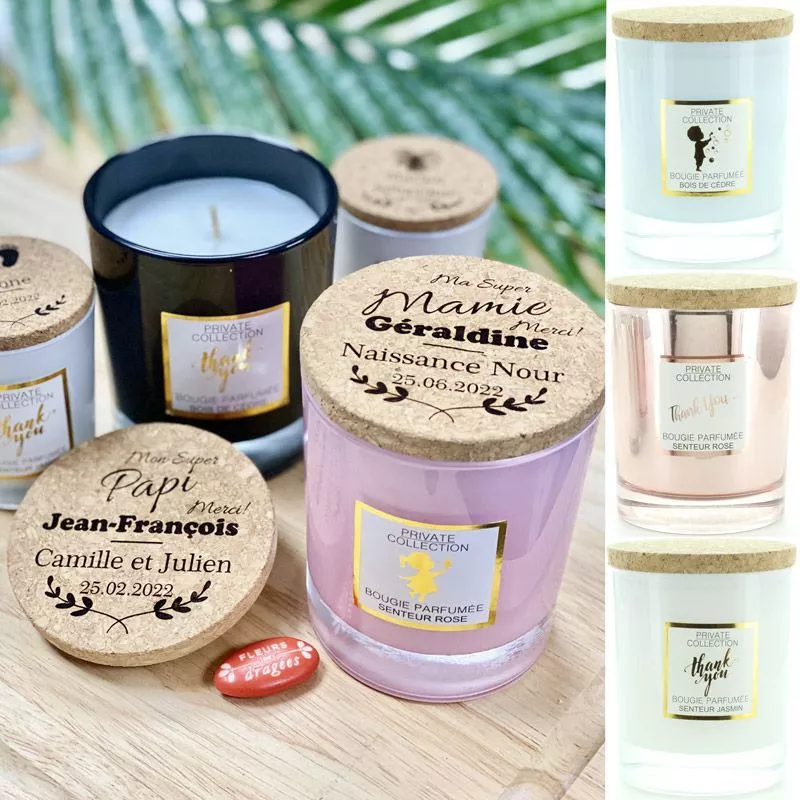 Bougie Personnalisée parfumée Cadeau Papi Mamie