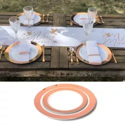 Assiette réutilisable métallisé ROSE GOLD DAYTONA  (lot de 6)