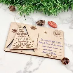 Carte de noël 3d bois - Sapin