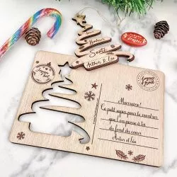 Carte de noël 3d bois - Sapin magique Personnalisé