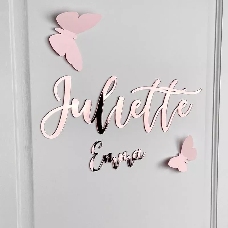 Prénom personnalisé mural / porte chambre - Rose gold
