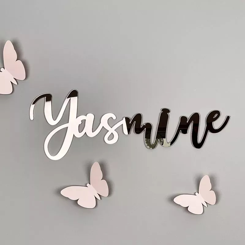 Prénom personnalisé mural / porte chambre - Rose cuivré