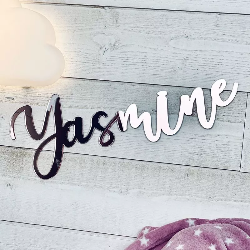 Prénom personnalisé mural / porte chambre - Rose gold