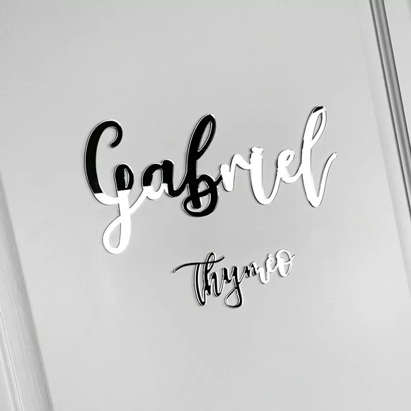 Prénom personnalisé mural / porte chambre - Argent
