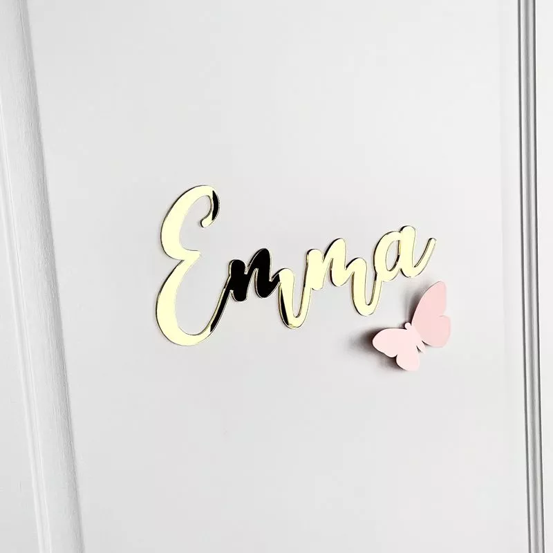 Prénom personnalisé mural / porte chambre - Doré