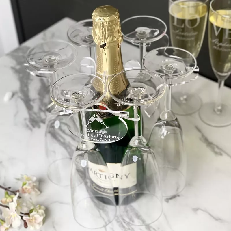 Support pour 6 flûtes champagne pour Bouteille champagne