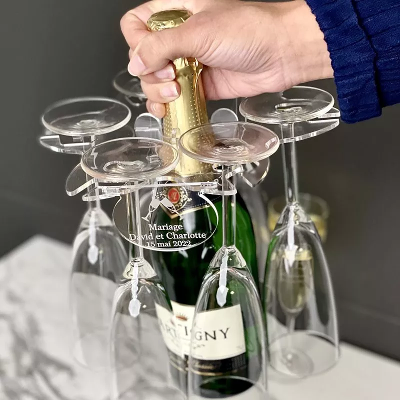 Support pour 6 flûtes champagne pour Bouteille