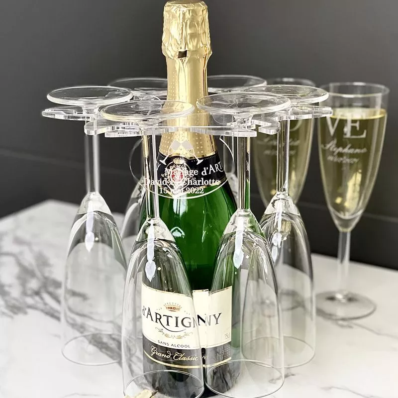 Support pour 6 flûtes champagne pour Bouteille