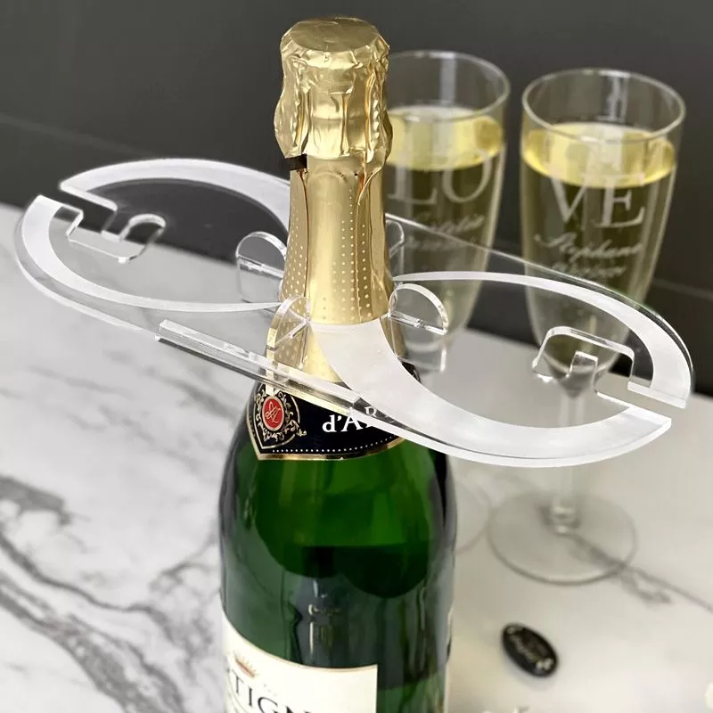 Support 2 flûtes champagne pour Bouteille - Infini