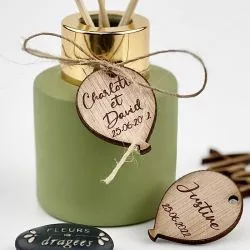 Etiquette en bois personnalisée - Ballon (Lot de 19)