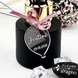 Etiquette dragées Plexi Ballon