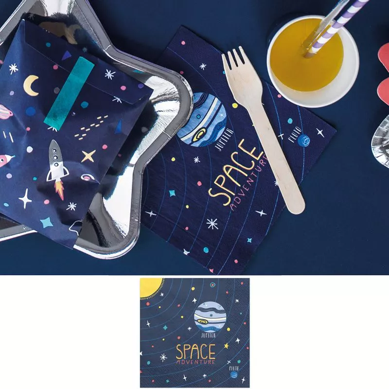 Serviette table espace aventure lot de 20