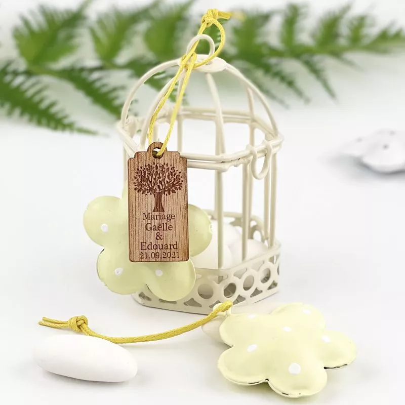 (4) étiquette déco Grelot en fleur