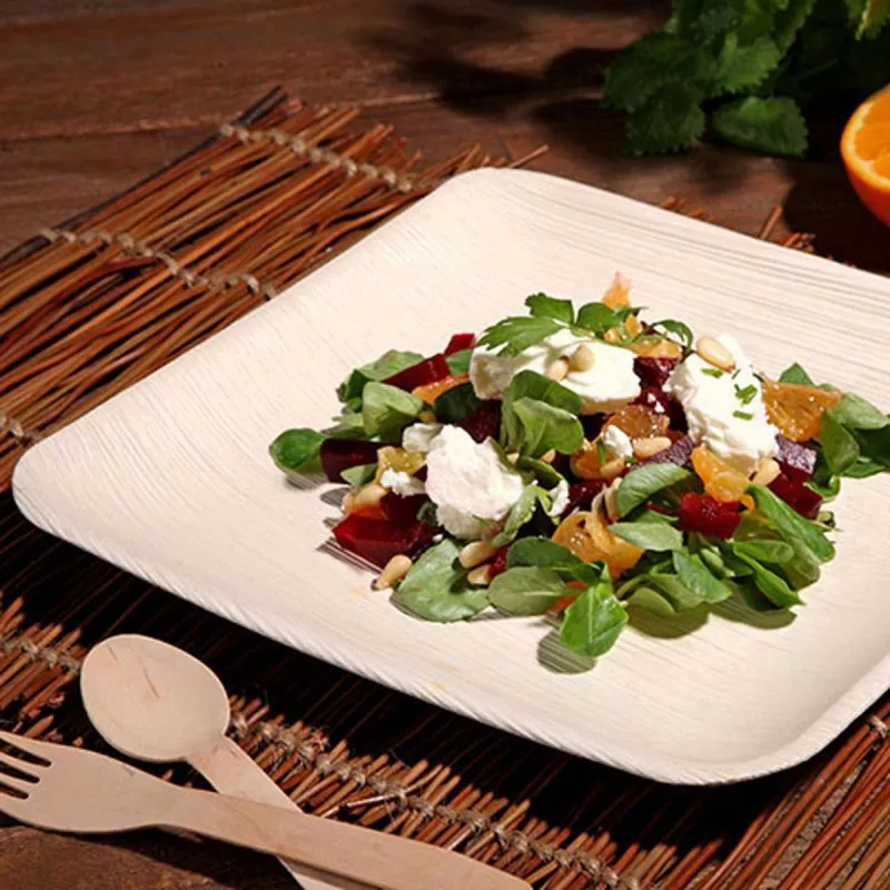 Grande Assiette Carrée biodégradable (lot de 25)